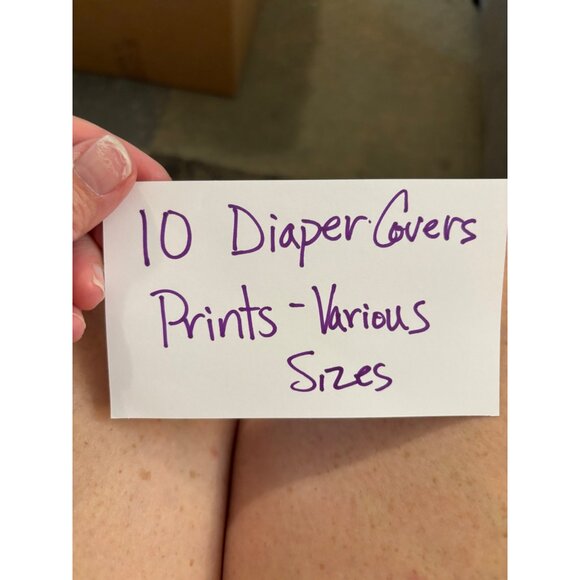 Bundle Of 10 Reusable Diaper Covers Various Prints Brands Adjustable Snap Close - Picture 9 of 14